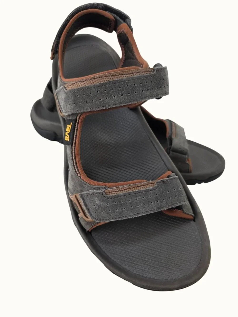 Teva Mens Katavi 2 Sport Sandals Size 13 Gray Leather Outdoor Hiking 1019192